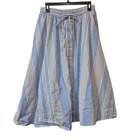 Free Assembly Women's Baby Blue, White & Black Cotton A-Line Drawstring Skirt w - Picture 4 of 11